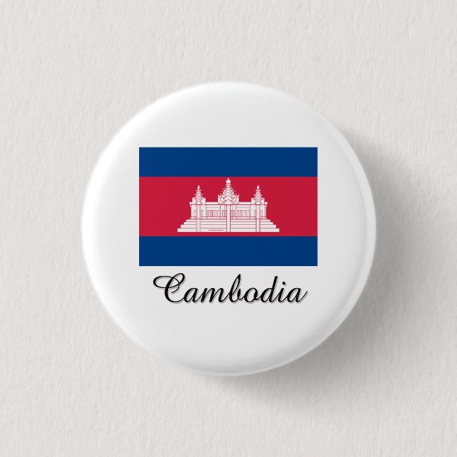 Cambodia Flag Design 1 Inch Round Button (Front)