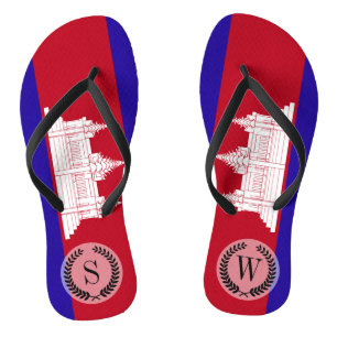 Cambodia Flag Flip Flops