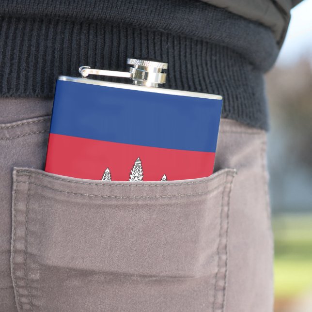 Cambodia flag hip flask (In Situ)