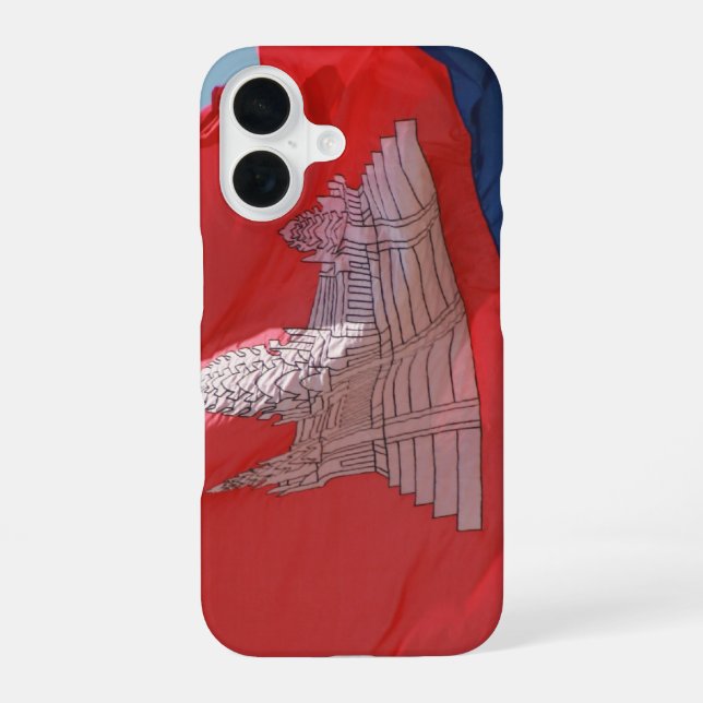 cambodia flag iPhone 16 case (Back)