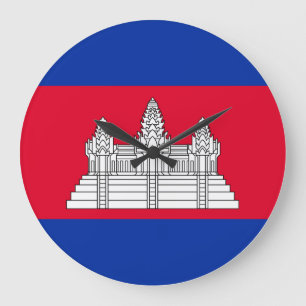 Cambodia Flag Large Clock