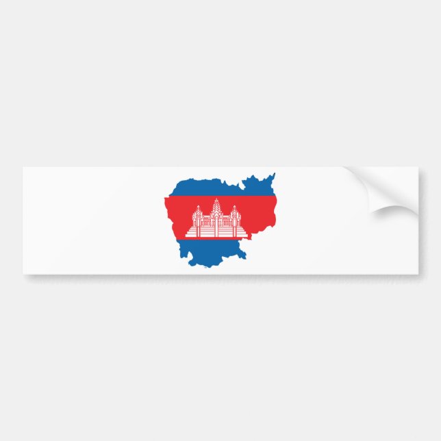 Cambodia Flag Map full size Bumper Sticker (Front)