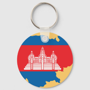 Cambodia flag map keychain
