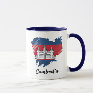 Cambodia Flag Map Mug