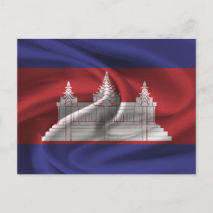 Cambodia Flag Postcard