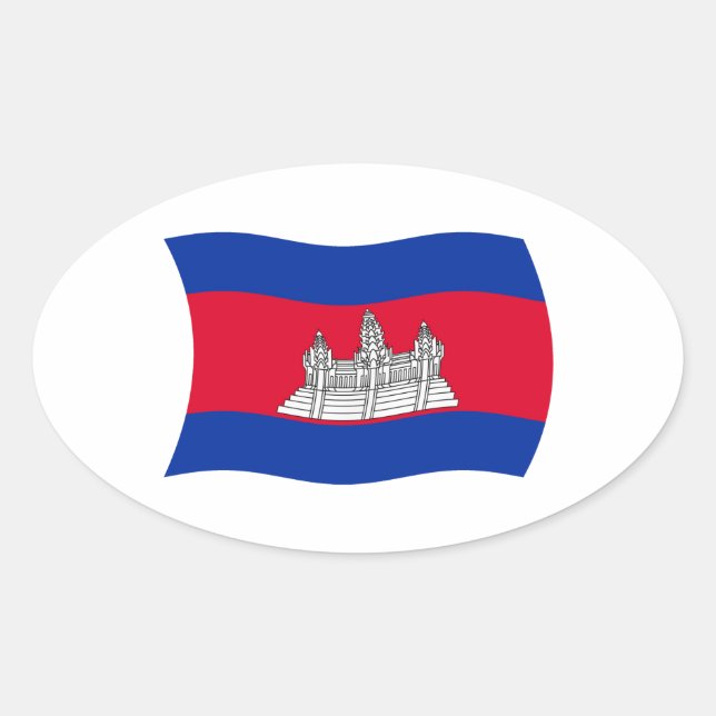Cambodia Flag Sticker (Front)