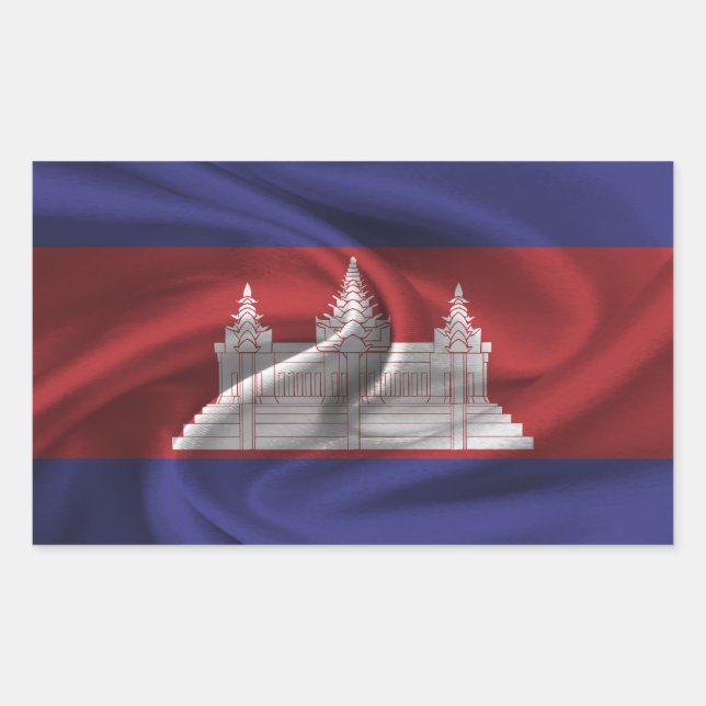 Cambodia Flag Sticker (Front)
