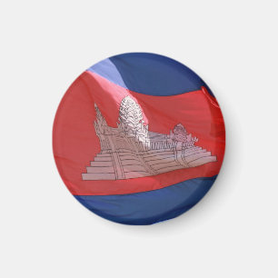 cambodia flag waving magnet