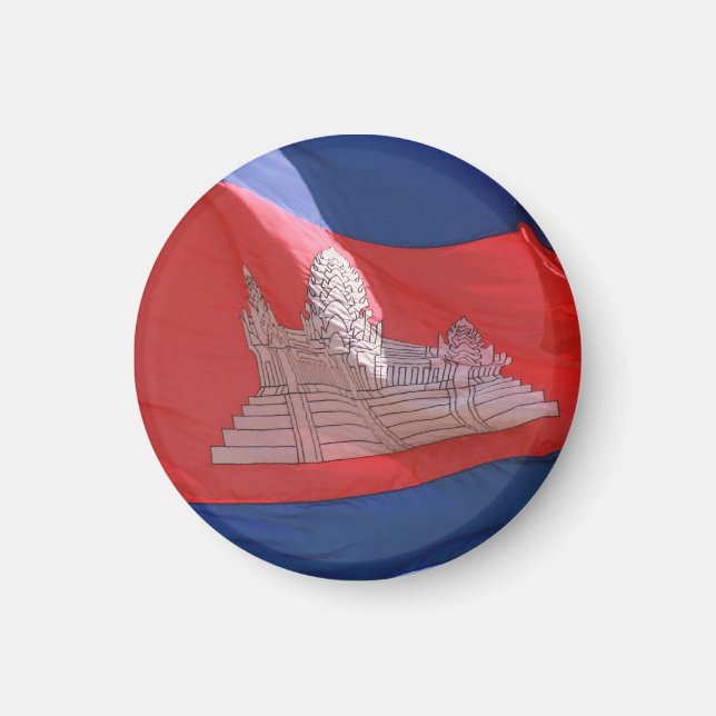 cambodia flag waving magnet (Front)