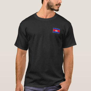 Cambodia Flag With Vintage Cambodian National Colo T-Shirt