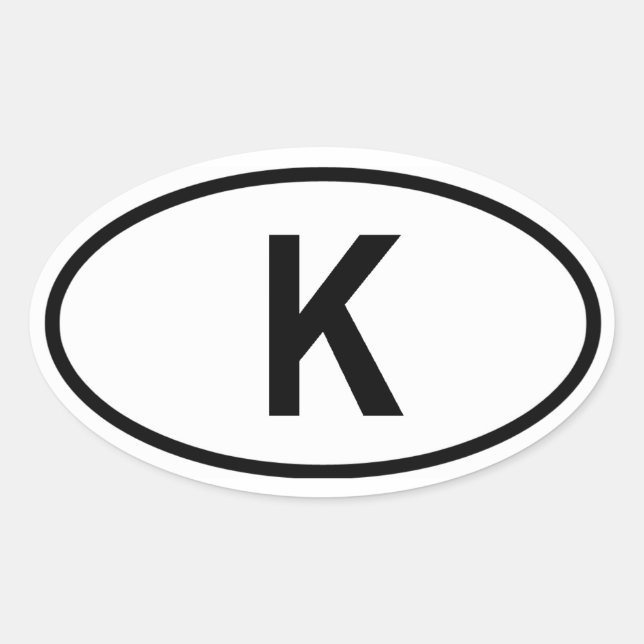 Cambodia "K" Oval Sticker (Front)