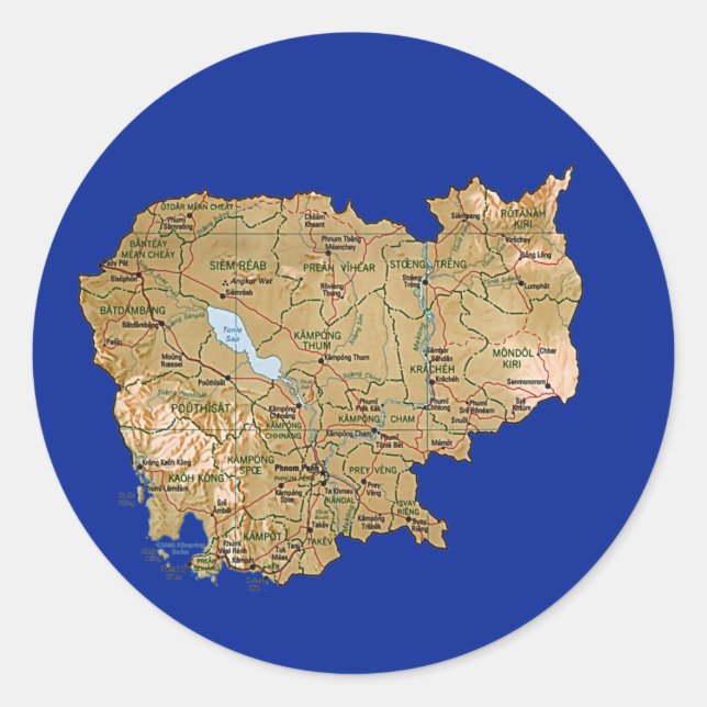 Cambodia Map Sticker (Front)