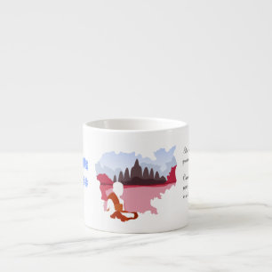 Cambodia Memories Map with Monk Personalized Espresso Cup