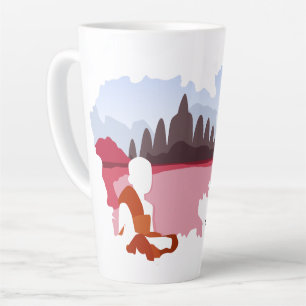 Cambodia Memories Map with Monk Personalized  Latte Mug