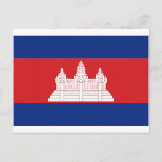 Cambodia National Flag Postcard (Front)