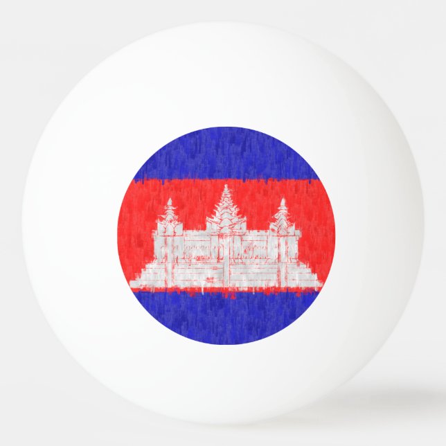 Cambodia Oil Painting Drawing Ping Pong Ball (Front)
