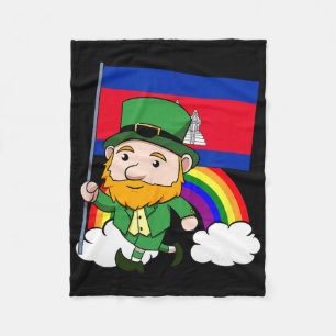 Cambodia Proud Cambodian Flag St. Patricks Day Lep Fleece Blanket
