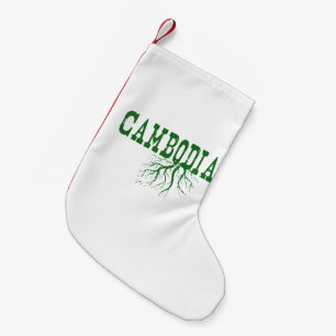 Cambodia Roots Word Art Christmas Stocking
