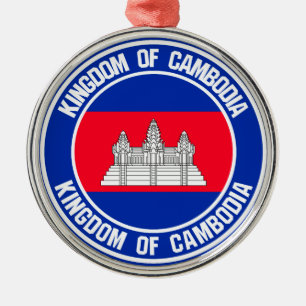 Cambodia Round Emblem Metal Ornament