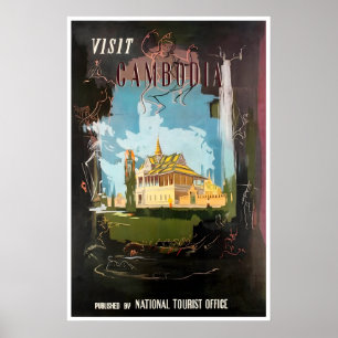 Cambodia Travel Poster Asian Art Print Home