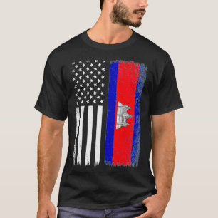 cambodian American Flag, funny khmer cambodian T-Shirt