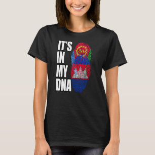 Cambodian And Eritrean Mix DNA Flag Heritage T-Shirt