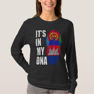 Cambodian And Eritrean Mix DNA Flag Heritage T-Shirt