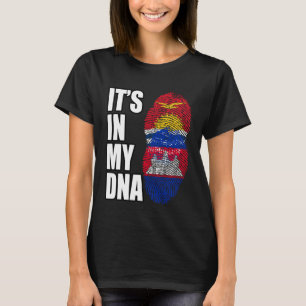 Cambodian And Kiribati Mix DNA Heritage Flag T-Shirt