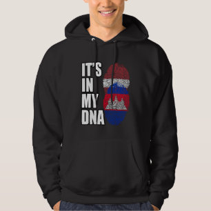 Cambodian And Latvian Mix DNA Heritage Flag Hoodie
