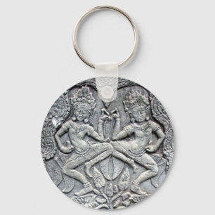 Cambodian dancers stone carving keychain
