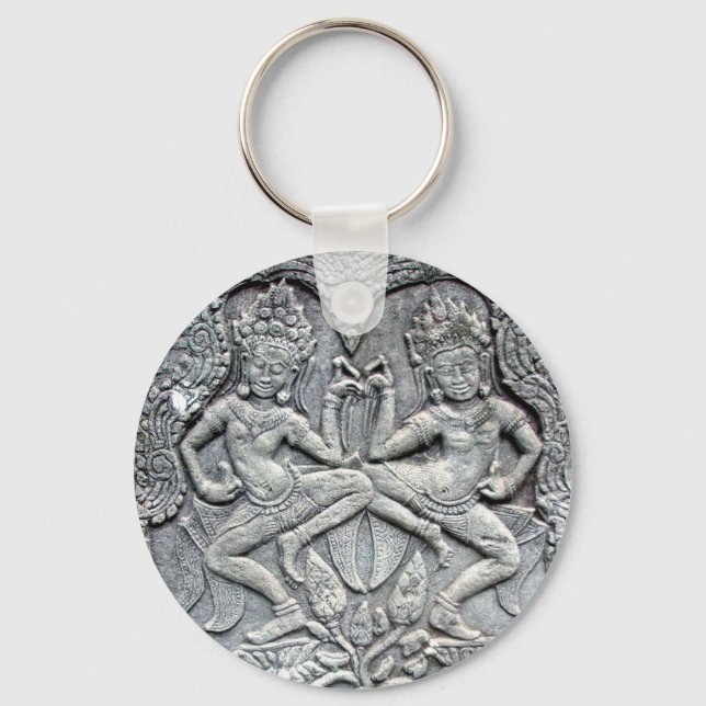Cambodian dancers stone carving keychain (Front)