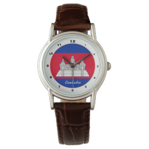 Cambodian Flag & Cambodia trendy fashion /design Watch