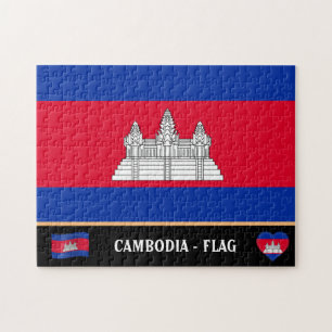 Cambodian Flag & Cambodian country / Cambodia Jigsaw Puzzle