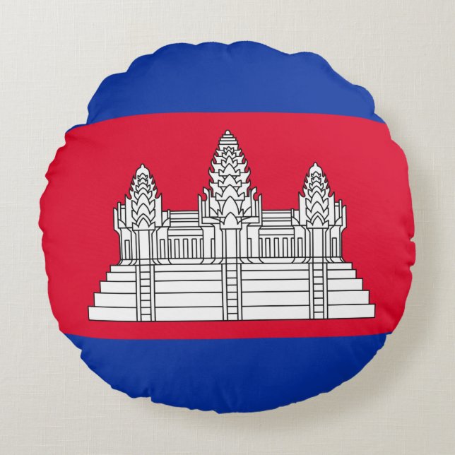 Cambodian Flag Round Pillow (Front)
