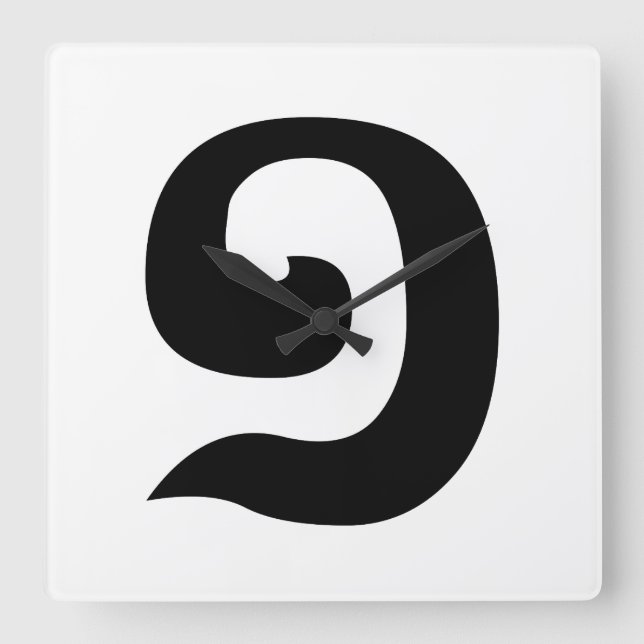 Cambodian Number 1 / One / ១ (Muj) Khmer Language Square Wall Clock (Front)