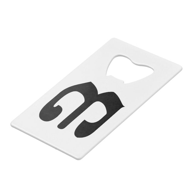 Cambodian Number 3 / Three / ៣ (Bei) Khmer Script Wallet Bottle Opener (Front Angled)