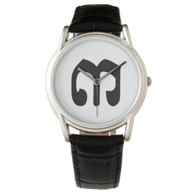 Cambodian Number 3 / Three / ៣ (Bei) Khmer Script Watch (Front)