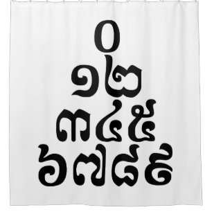 Cambodian Numbers Pyramid - 0 12 345 6789 Khmer