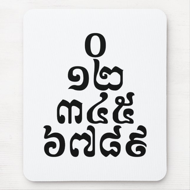 Cambodian Numbers Pyramid - 0 12 345 6789 Khmer Mouse Pad (Front)