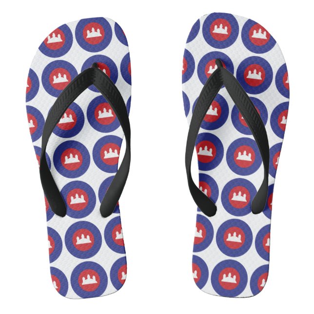 Cambodian Roundel Flip Flops (Footbed)