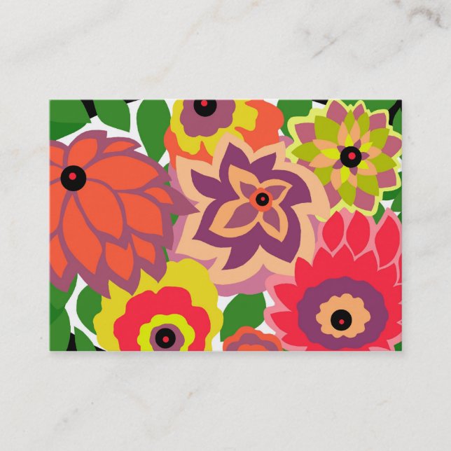 CAMBRIA, ART DECO FLORALS: TROPICANA BUSINESS CARD (Front)