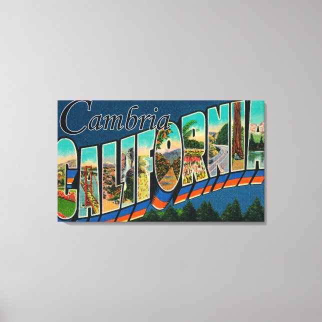 Cambria, California - Large Letter Scenes Canvas Print (Front)