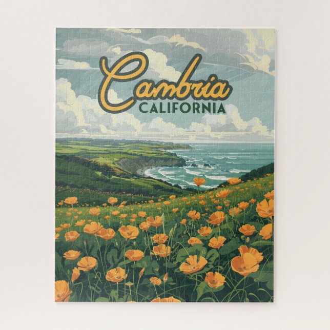 Cambria California Poppies Flowers Pacific Coast  Jigsaw Puzzle (Vertical)