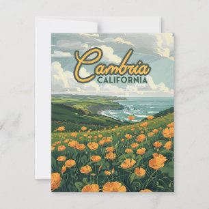Cambria California Poppies Pacific Coast Card