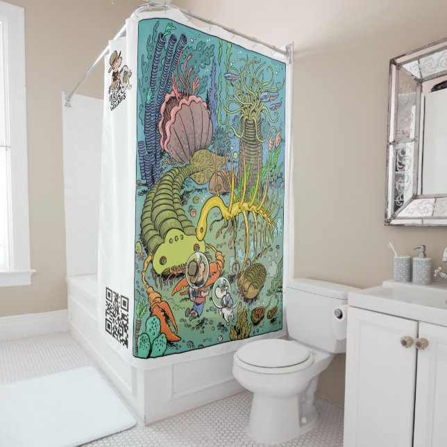 Cambrian Life Shower Curtain (In Situ)