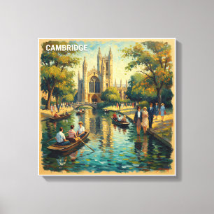 Cambridge Angleterre Collège Rivière Toile Étendue
