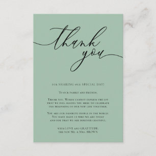 Cambridge Blue Lime Green Custom Photo Thank You Enclosure Card