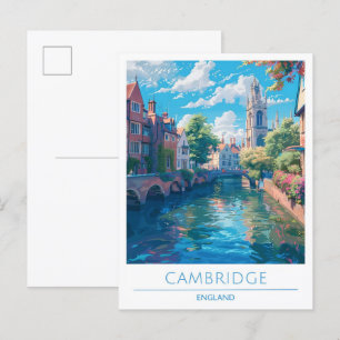Cambridge England Art Vintage Travel  Postcard