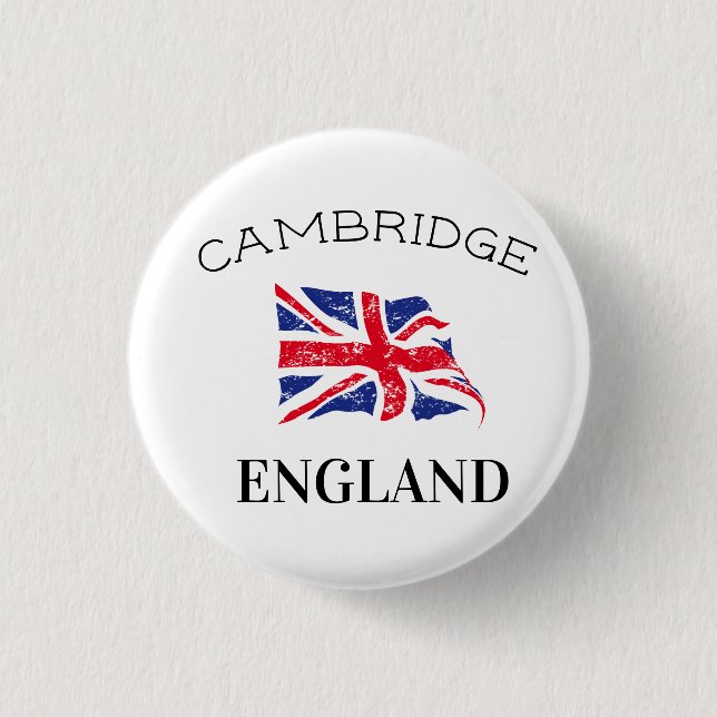 Cambridge England UK British Flag 1 Inch Round Button (Front)
