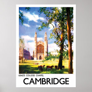 Cambridge, King's college chapel, United Kingdom Poster